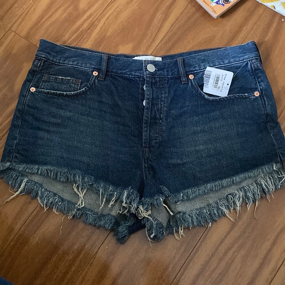 NWT We the Free button fly raw hem shorts size 31